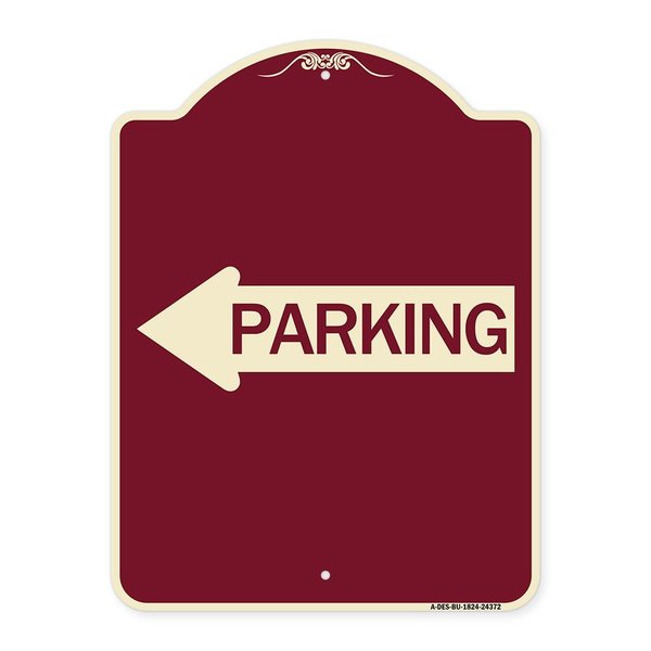 Signmission Parking With Left Arrow Heavy-Gauge Aluminum Architectural Sign, 24" x 18", BU-1824-24372 A-DES-BU-1824-24372